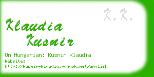 klaudia kusnir business card
